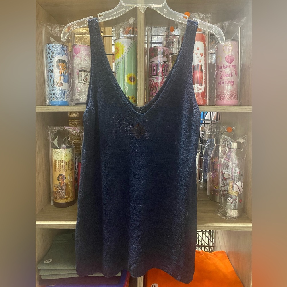 LG Summer Tank by Shewin in Dark Navy Blue NWOT